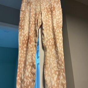 Fabletics Tan Patterned Leggings